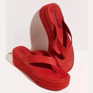 Free People Red Platform Flip Flop Sandals